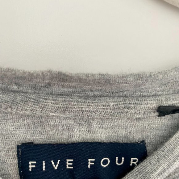 Five Four Men's Grey Front Pocket Crew T-Shirt with Diagonal Stripe, Size Med… - Picture 3 of 3